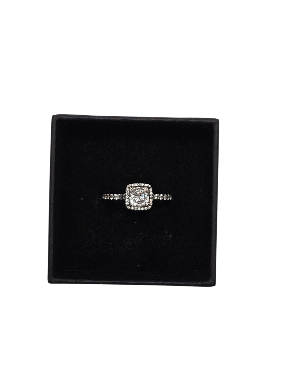 Pandora Sterling Silver CZ Halo Ring Size 50 US 5 MISSING STONE